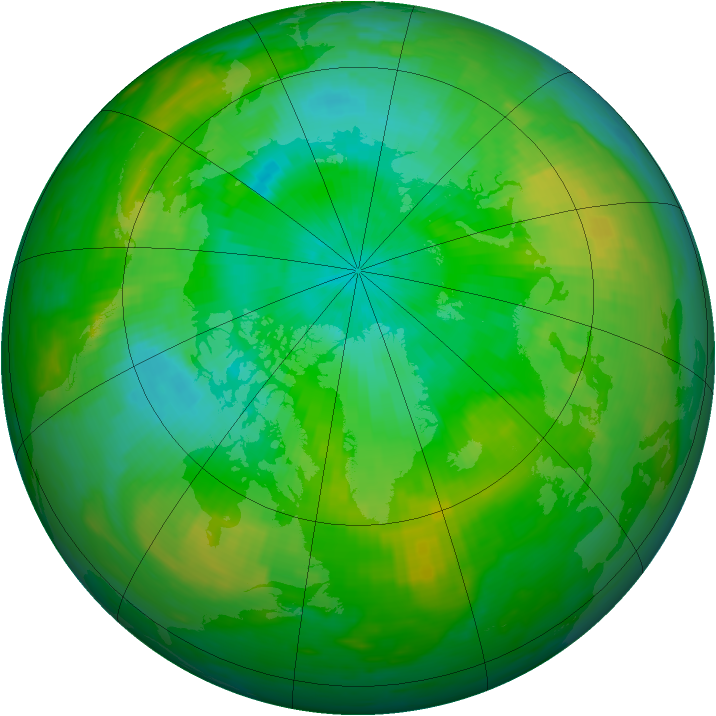 Arctic ozone map for 10 August 1982